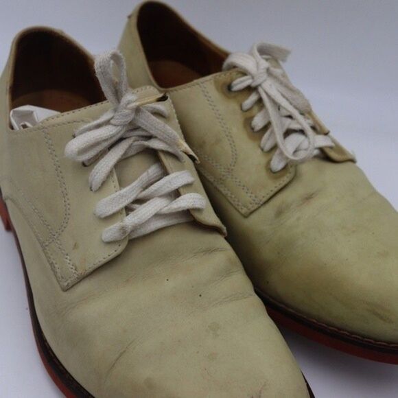 Cole Haan Vintage Cream Leather Oxford Shoes Mens 9.5 Brown Sole - Picture 10 of 16